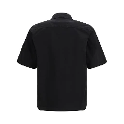 Black Cotton Shortsleeve Shirt