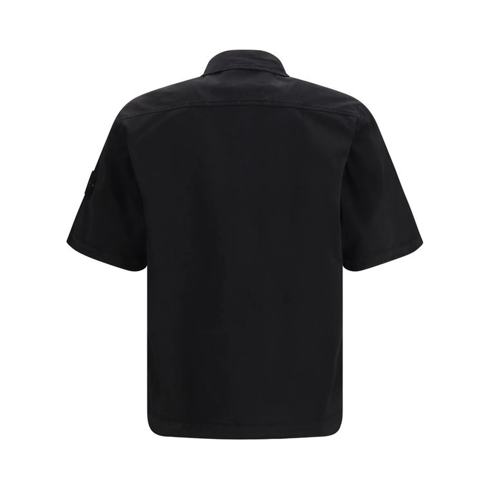 Black Cotton Shortsleeve Shirt