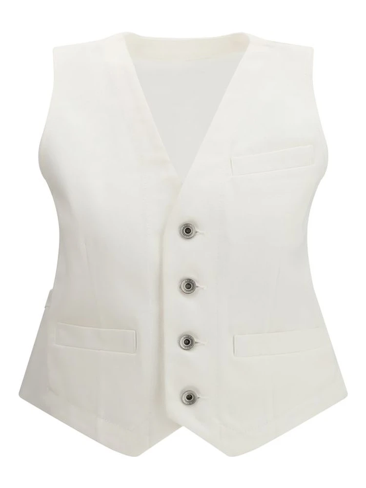 White Cotton Waistcoat