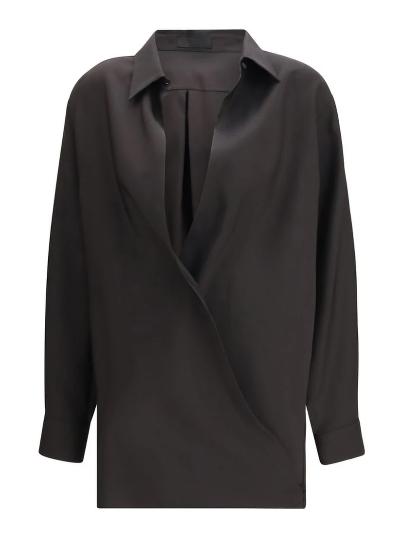 Black Wool Dress Shirt