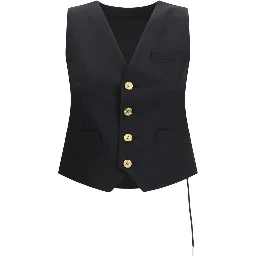 Black Polyester Waistcoat