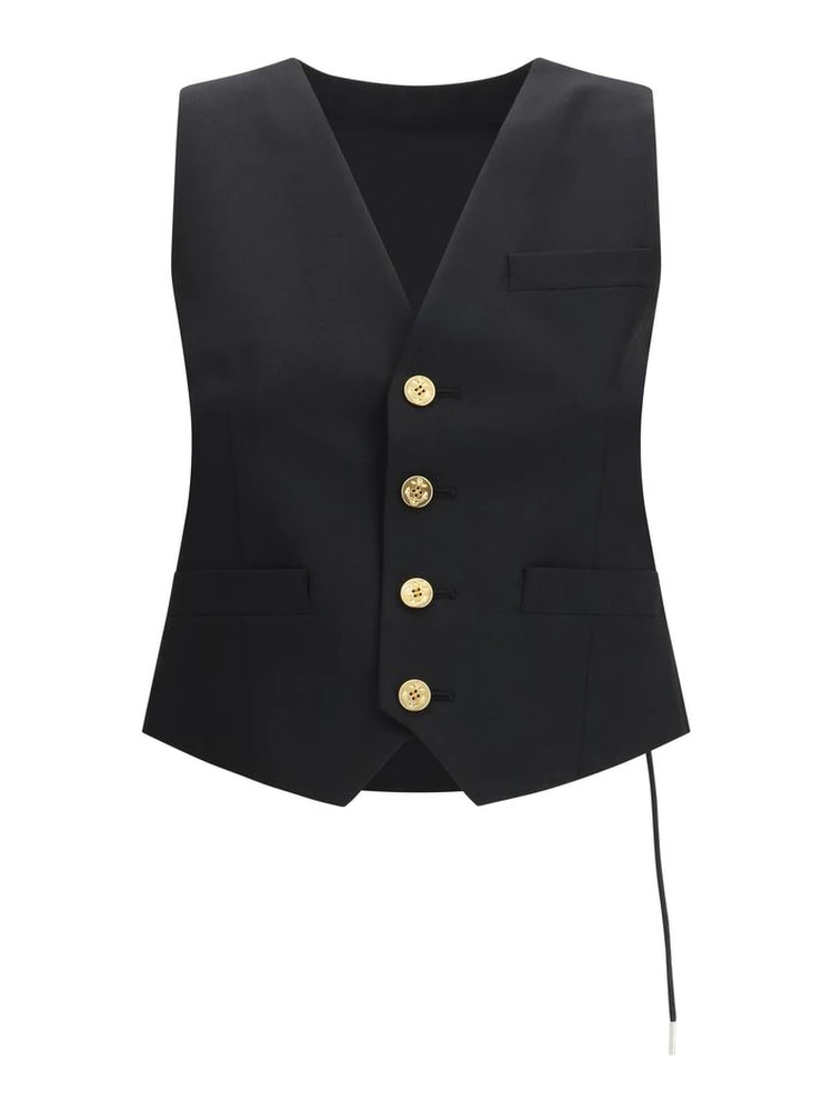 Black Polyester Waistcoat