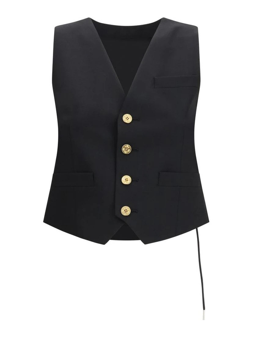Black Polyester Waistcoat