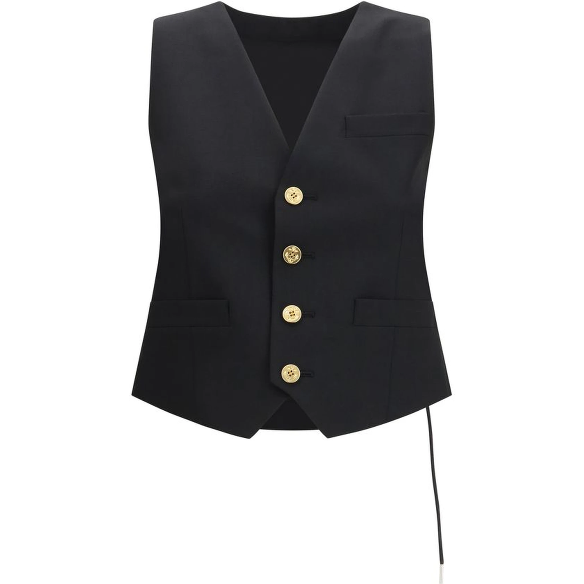 Black Polyester Waistcoat