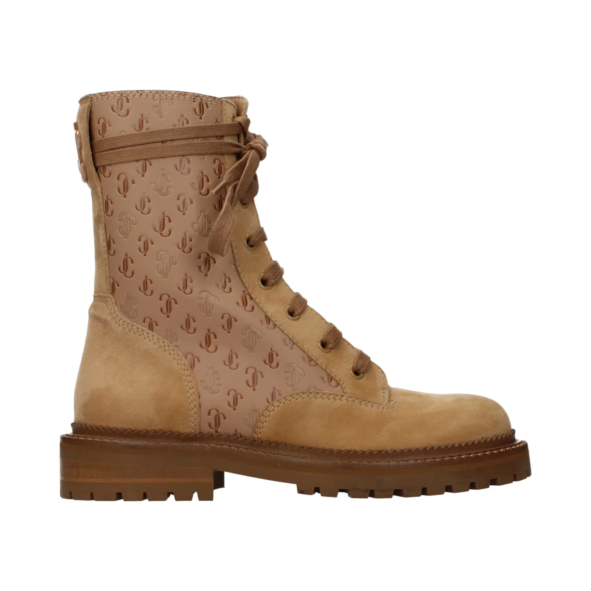 حذاء كاحل من الجلد البني