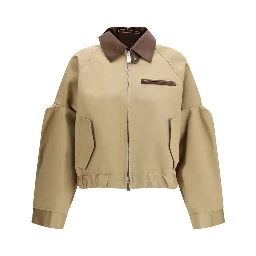 Beige Cotton Bomber