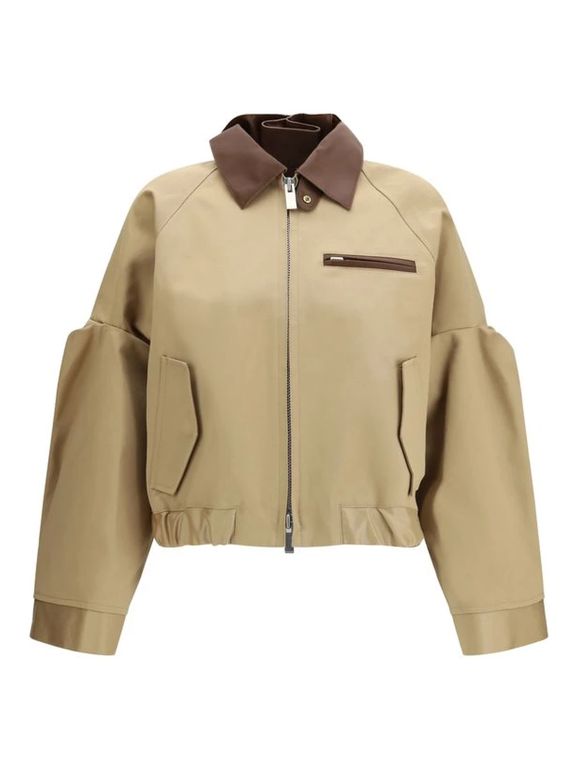 Beige Cotton Bomber