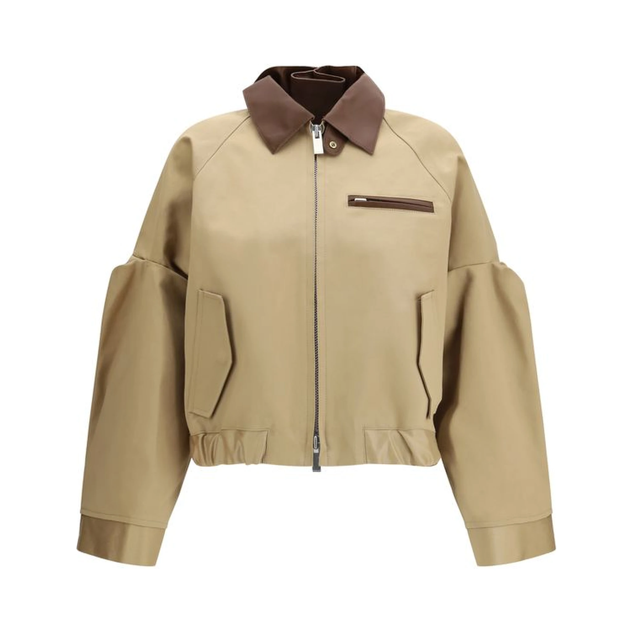 Beige Cotton Bomber