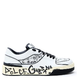 White Leather Low Top Sneakers