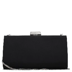 حقيبة يد سوداء من الساتان