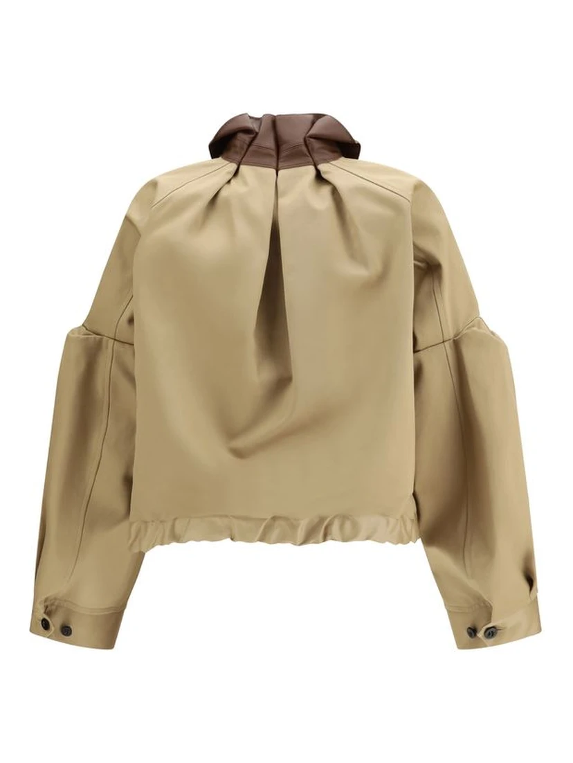 Beige Cotton Bomber