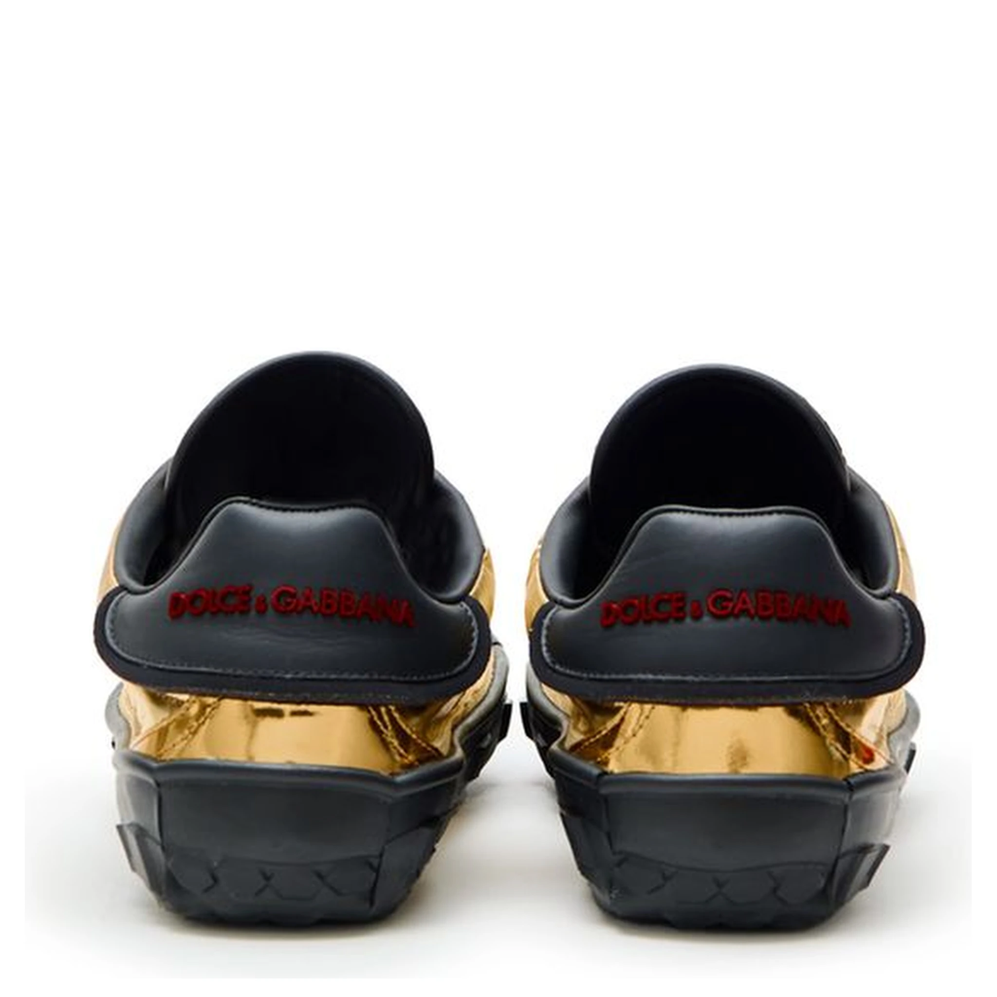 Gold Leather Low Top Sneakers