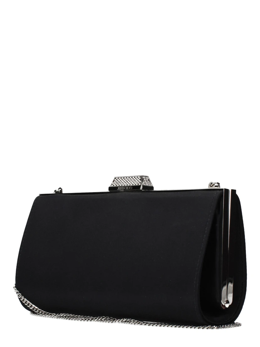 حقيبة يد سوداء من الساتان