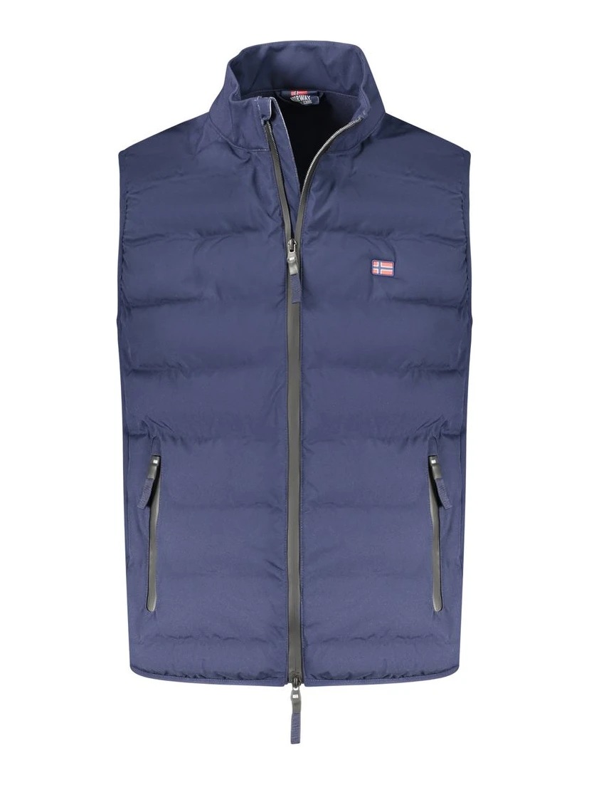 Blu Polyester Men's Vest