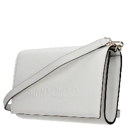 حقيبة يد جلدية بيضاء