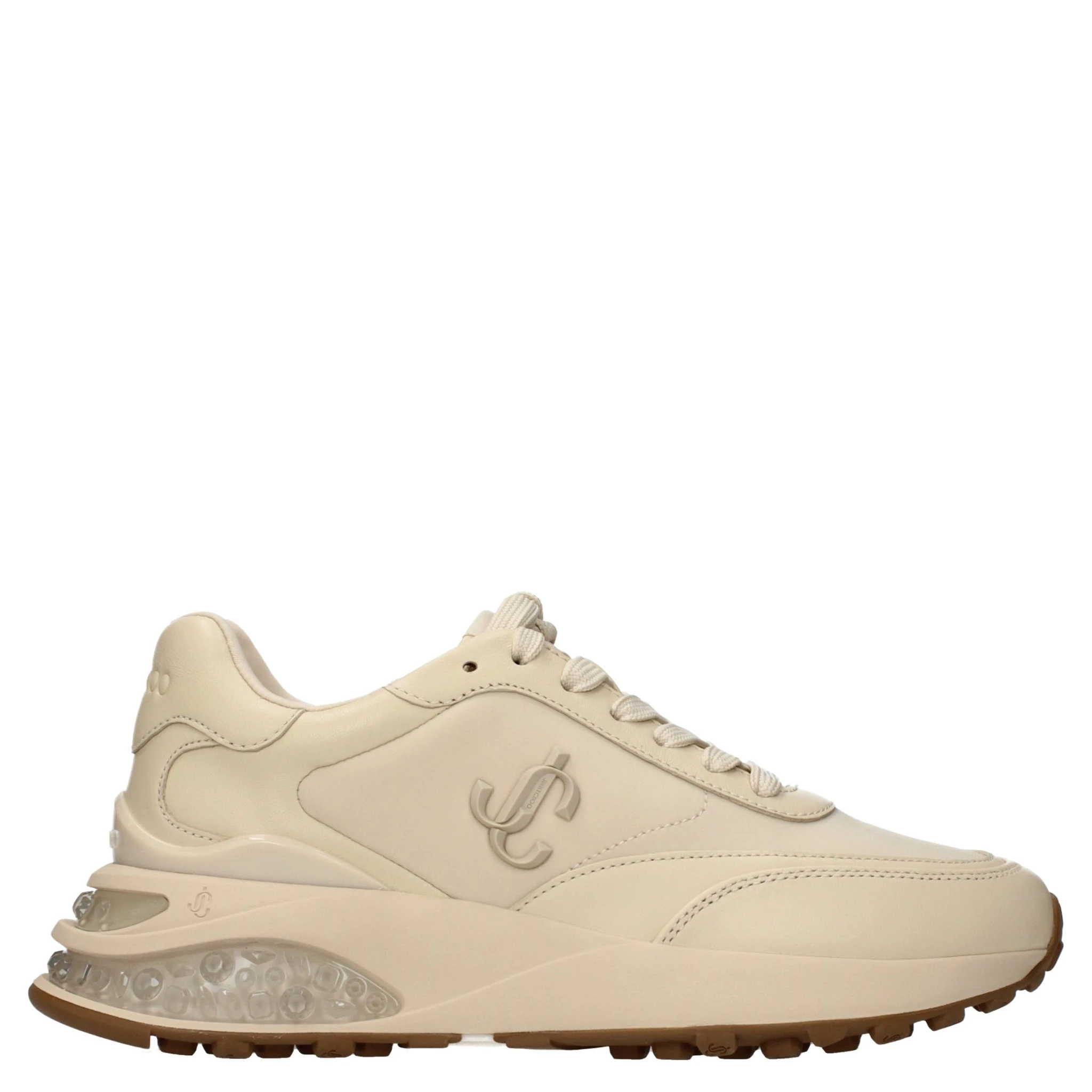 حذاء رياضي سميك من القماش البيج