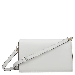 حقيبة يد جلدية بيضاء