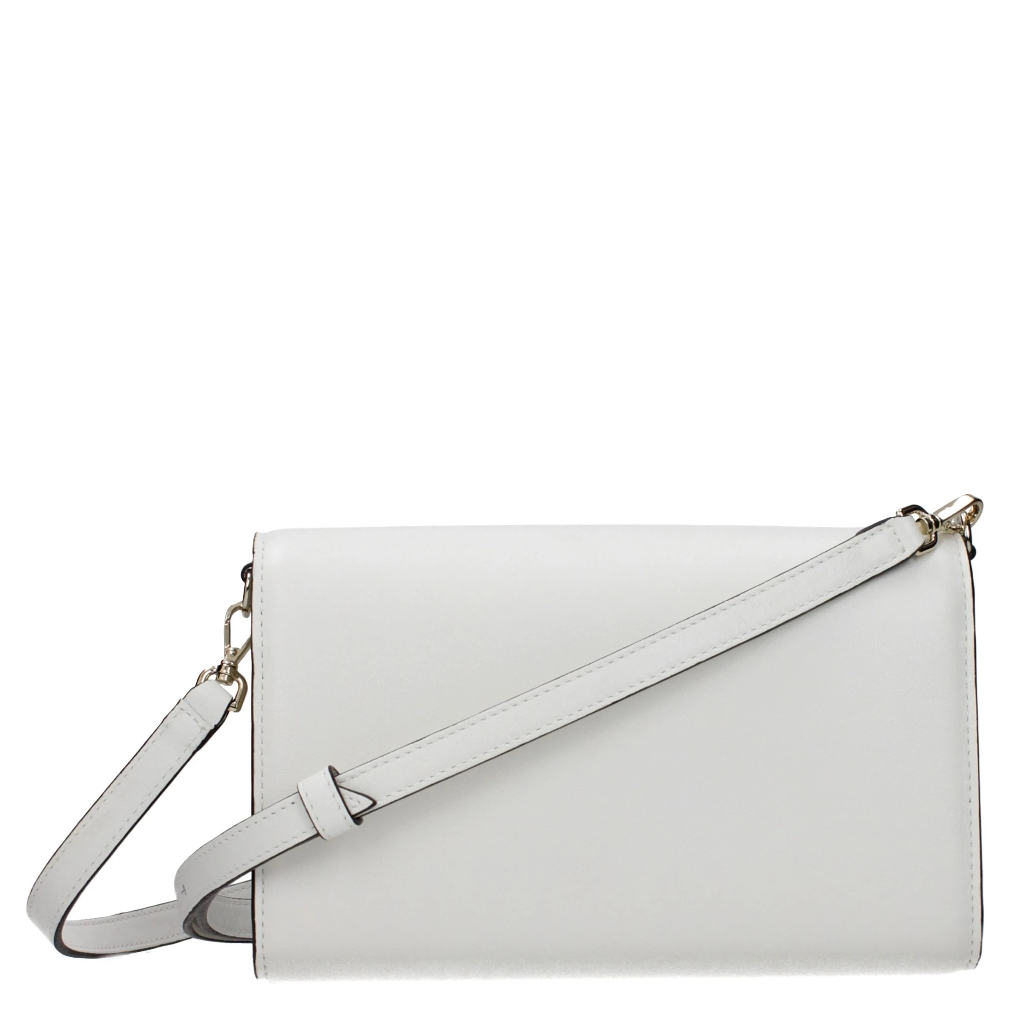 حقيبة يد جلدية بيضاء