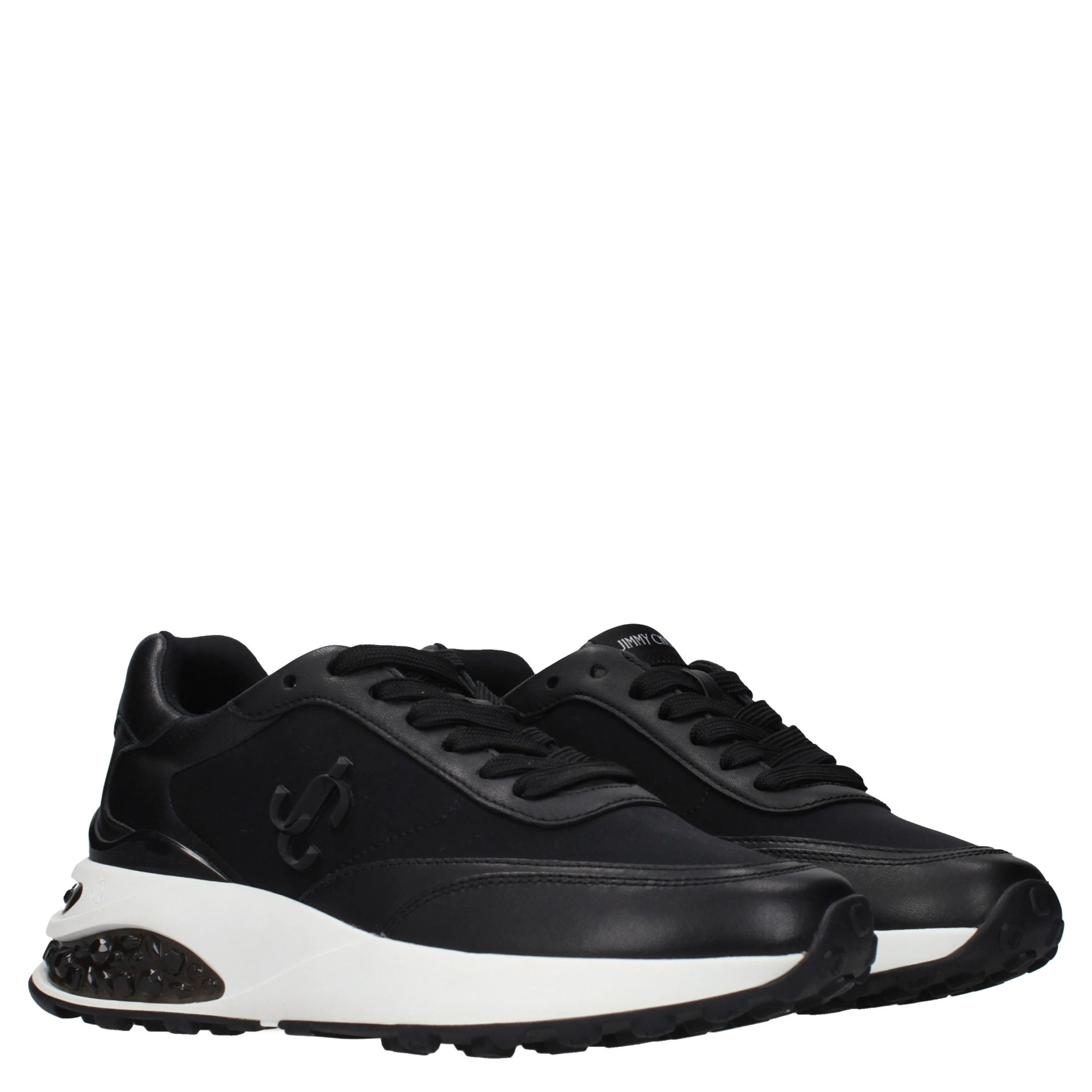 Black Fabric Athletic Sneakers