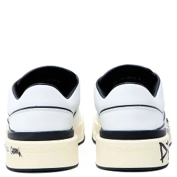 White Leather Low Top Sneakers