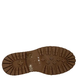 حذاء كاحل من الجلد البني