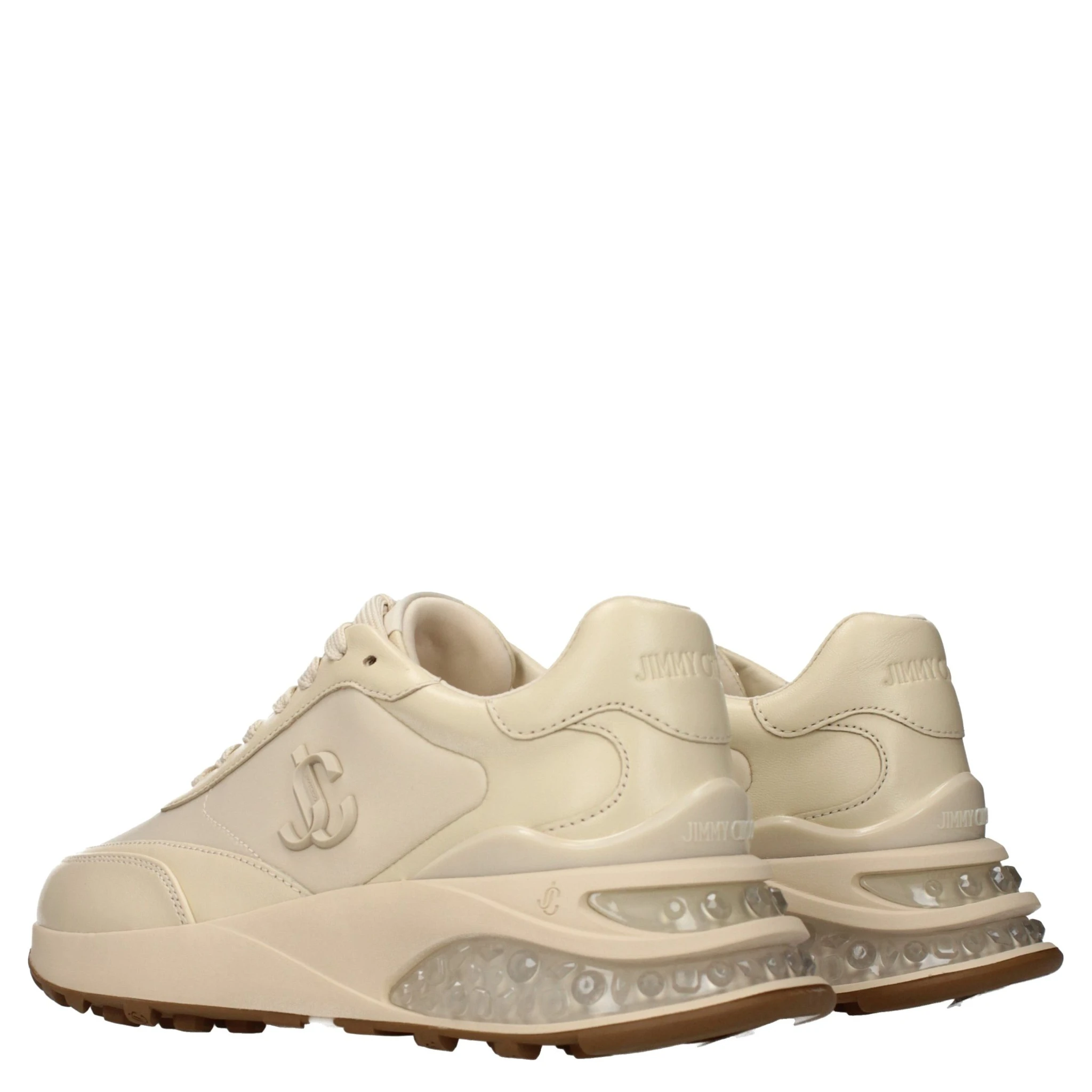 حذاء رياضي سميك من القماش البيج