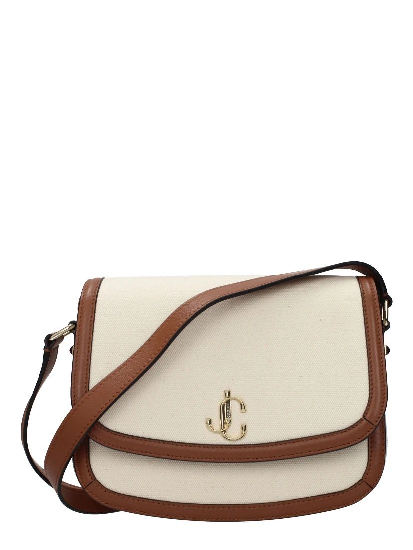 حقيبة كروسبودي من القماش البيج