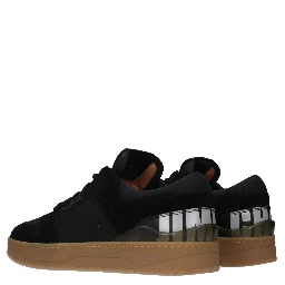 Black Fabric Low Top Sneakers