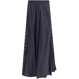 Blue Polyester Long Skirt