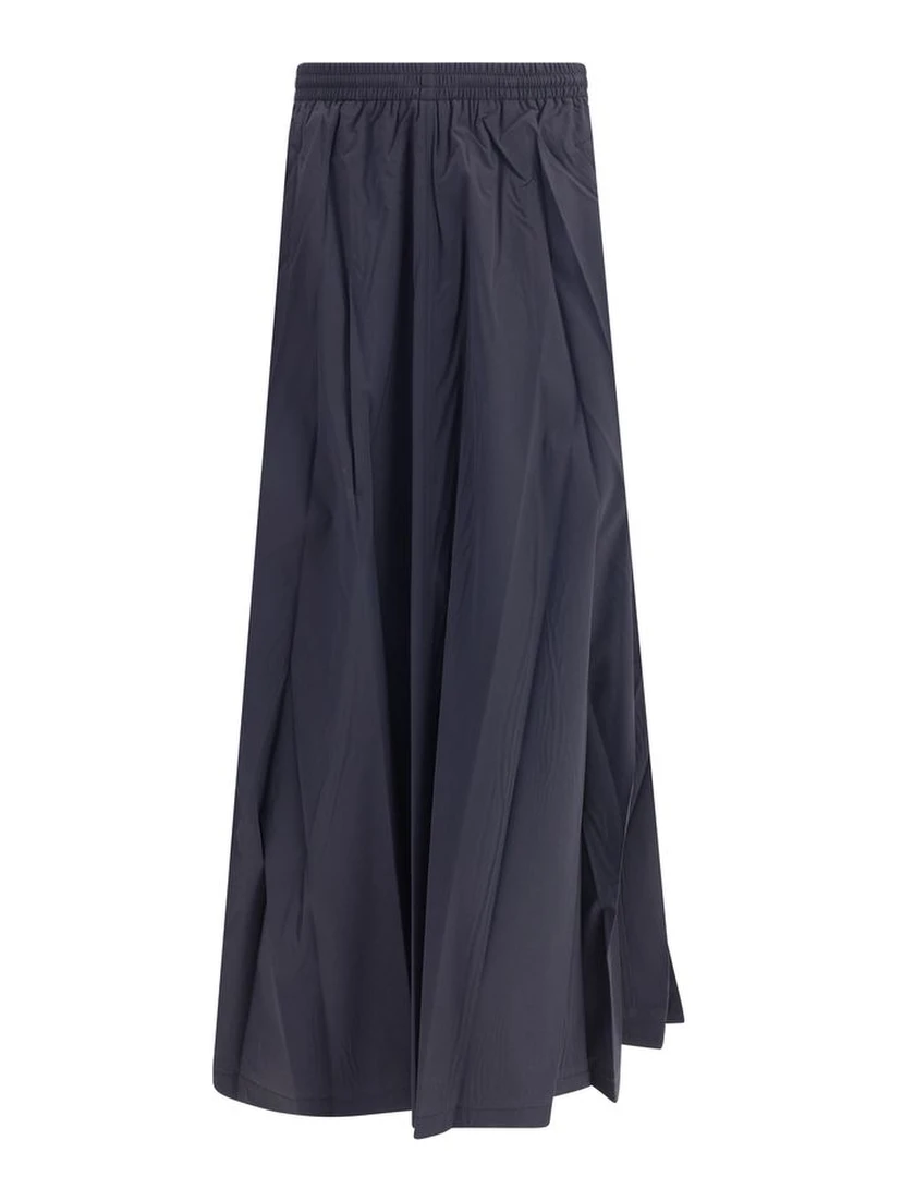 Blue Polyester Long Skirt
