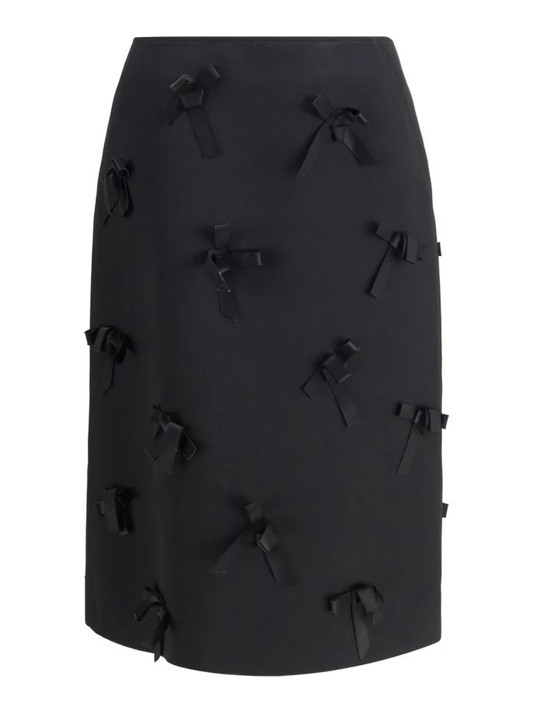 Black Acetate Midi Skirt