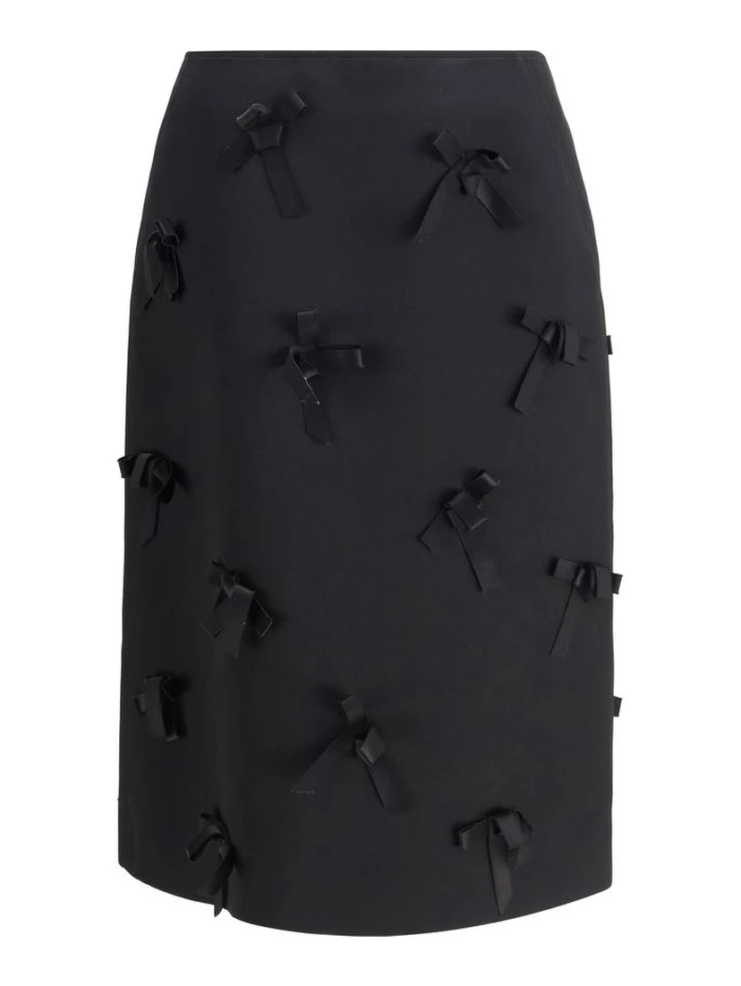 Black Acetate Midi Skirt