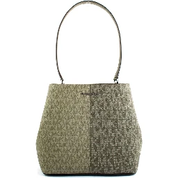 Bicolor Canvas Shoulder Bag