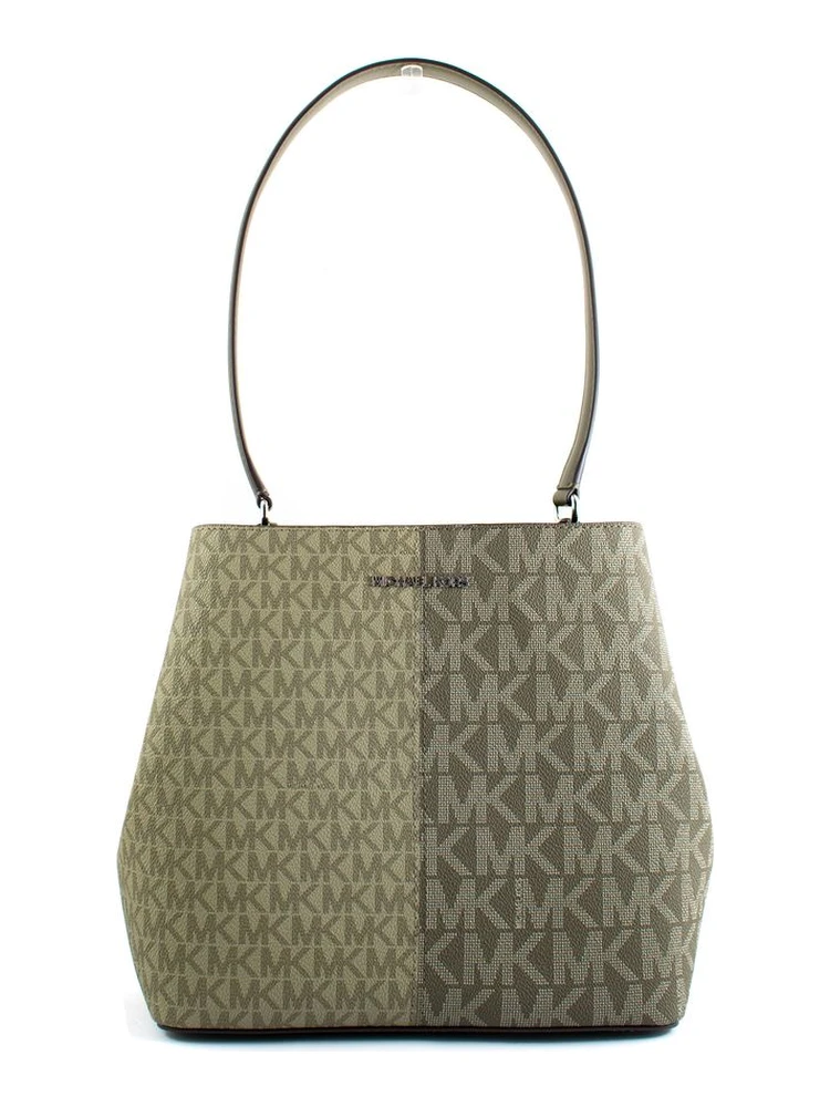 Bicolor Canvas Shoulder Bag