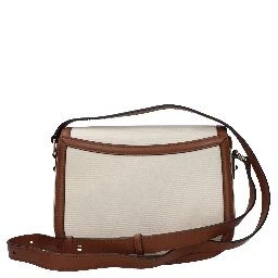 حقيبة كروسبودي من القماش البيج