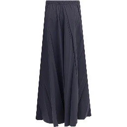 Blue Polyester Long Skirt