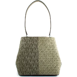 Bicolor Canvas Shoulder Bag