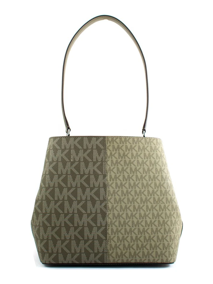 Bicolor Canvas Shoulder Bag