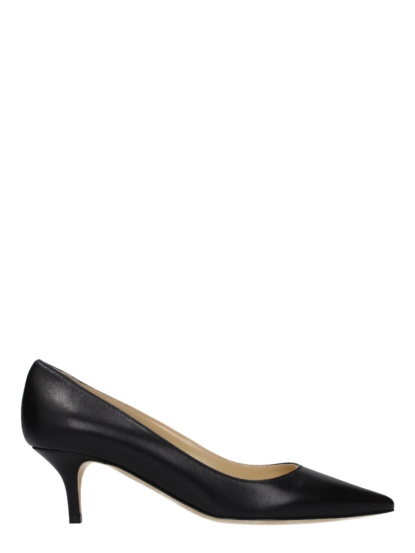 حذاء بكعب متوسط من الجلد الأسود