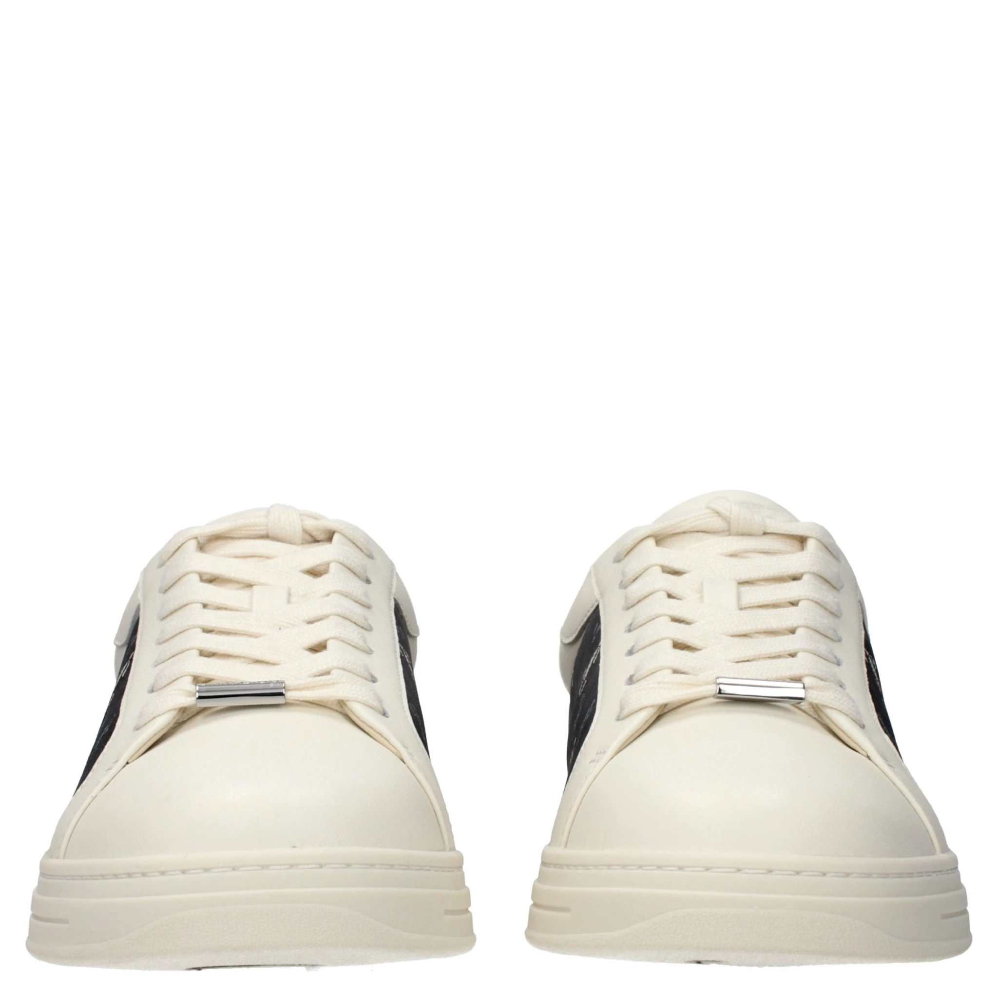 Beige Leather Low Top Sneakers