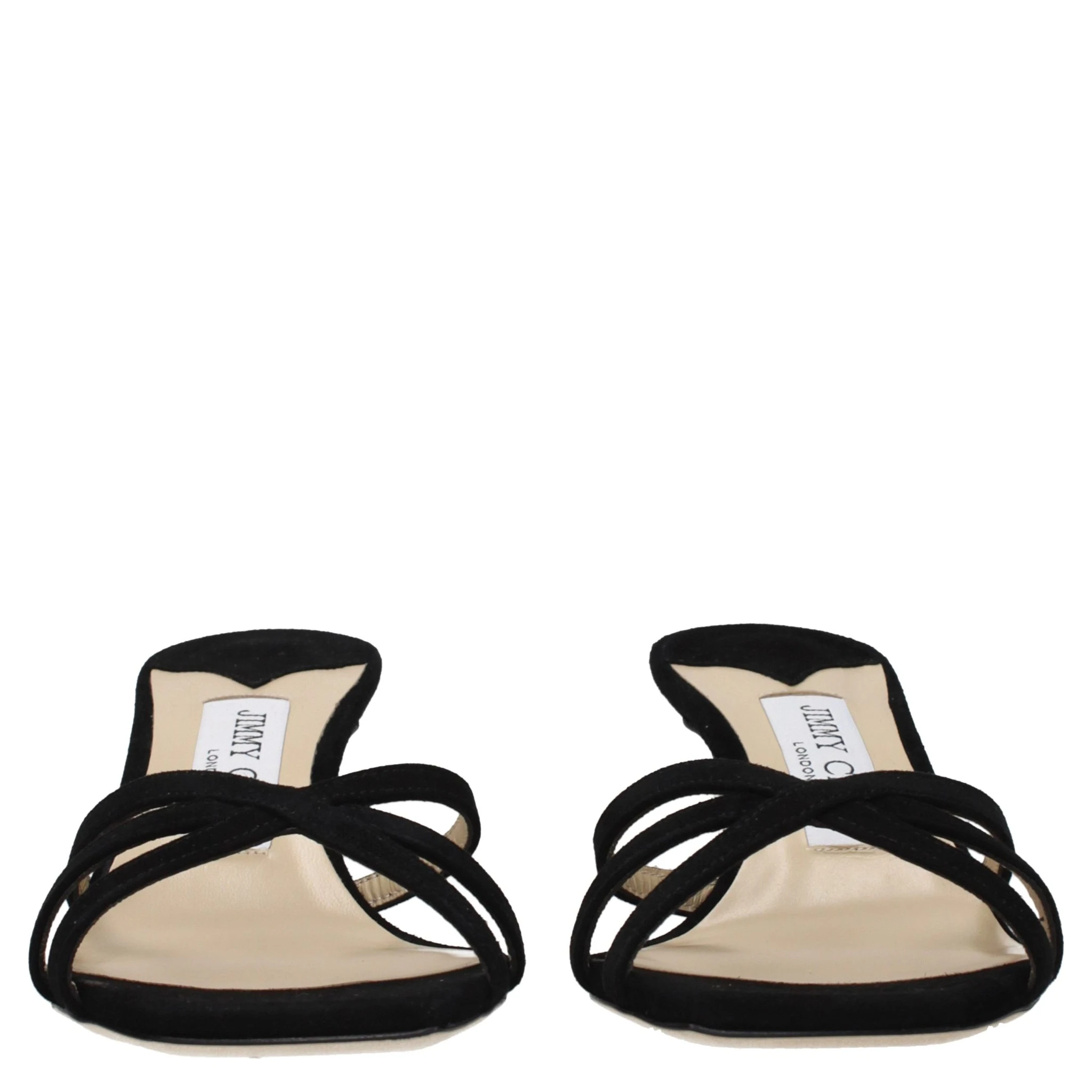 صندل أسود بكعب ستيليتو من الجلد