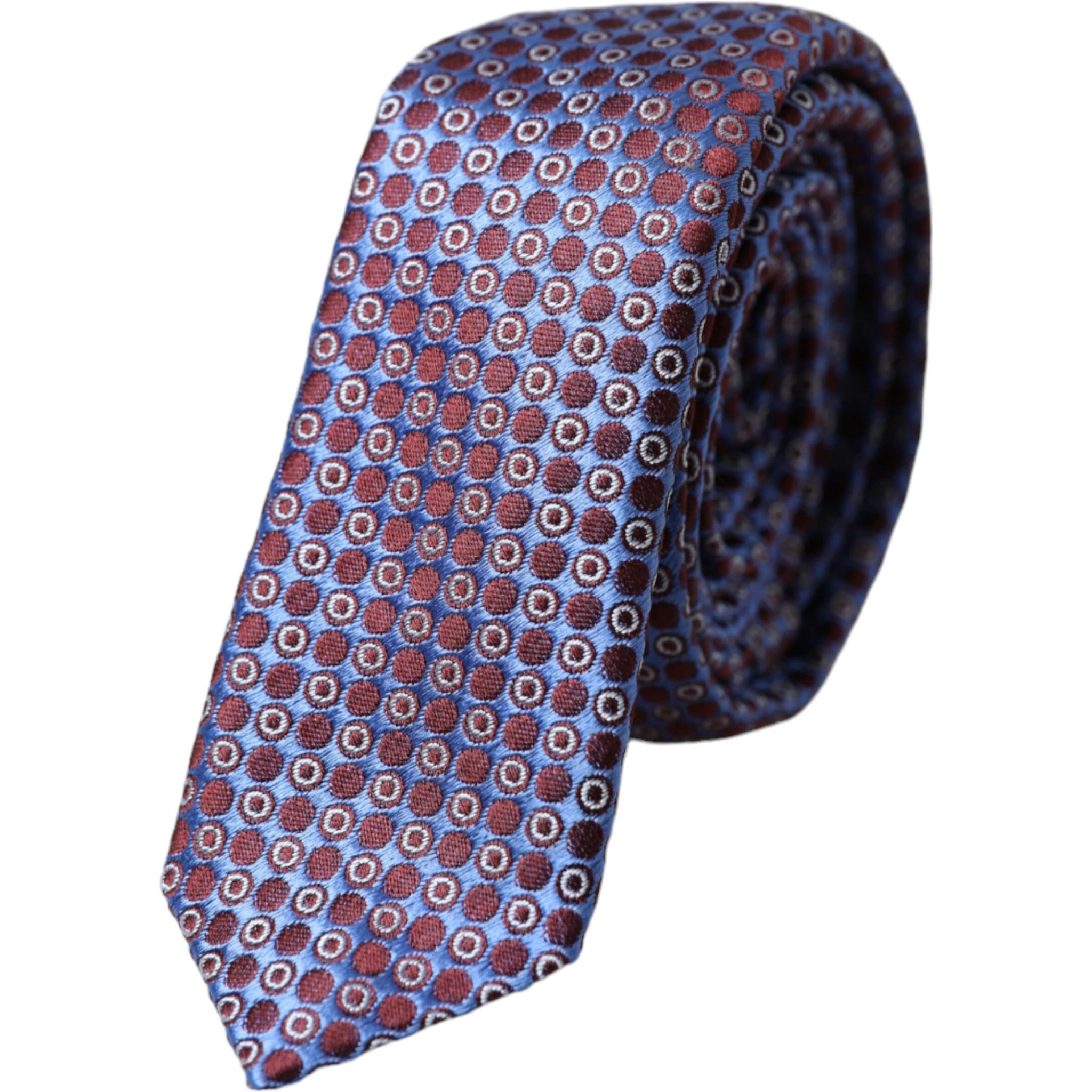 Blue Purple Patterned Silk Adjustable Men Tie