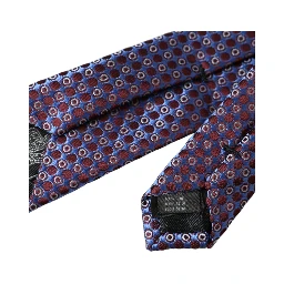 Blue Purple Patterned Silk Adjustable Men Tie