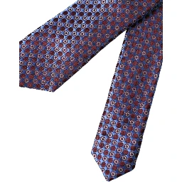 Blue Purple Patterned Silk Adjustable Men Tie