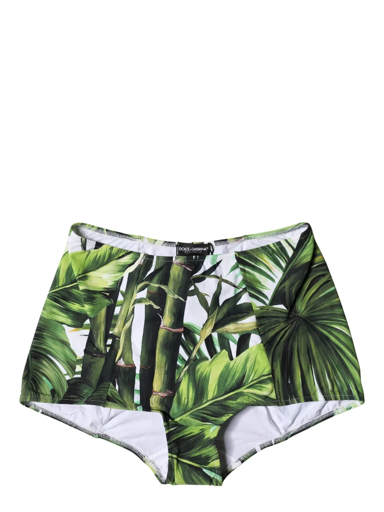 Green Leaf Print High-Waisted Girdle Underwear