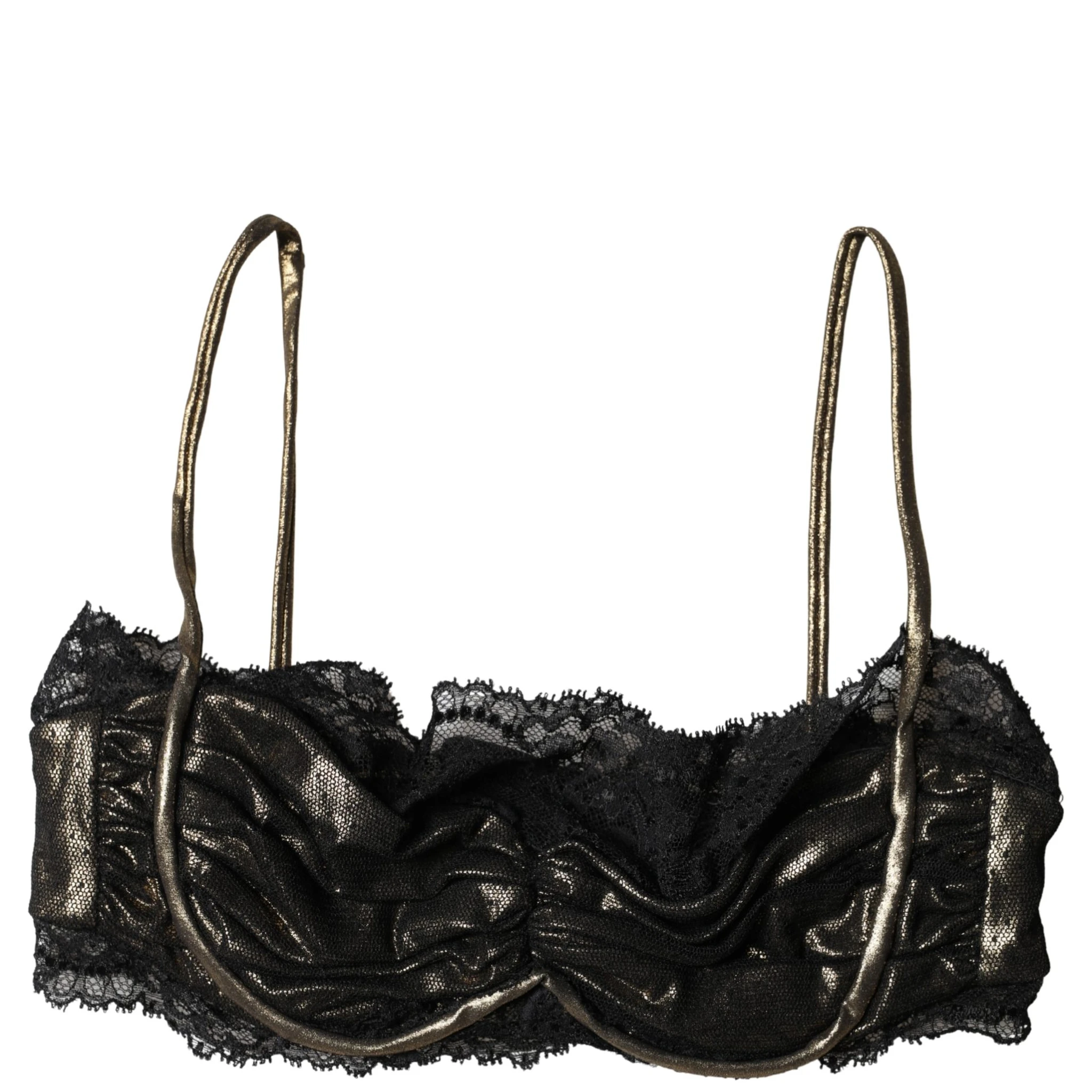 Black Silk Underwired Balconnet Bra Underwear