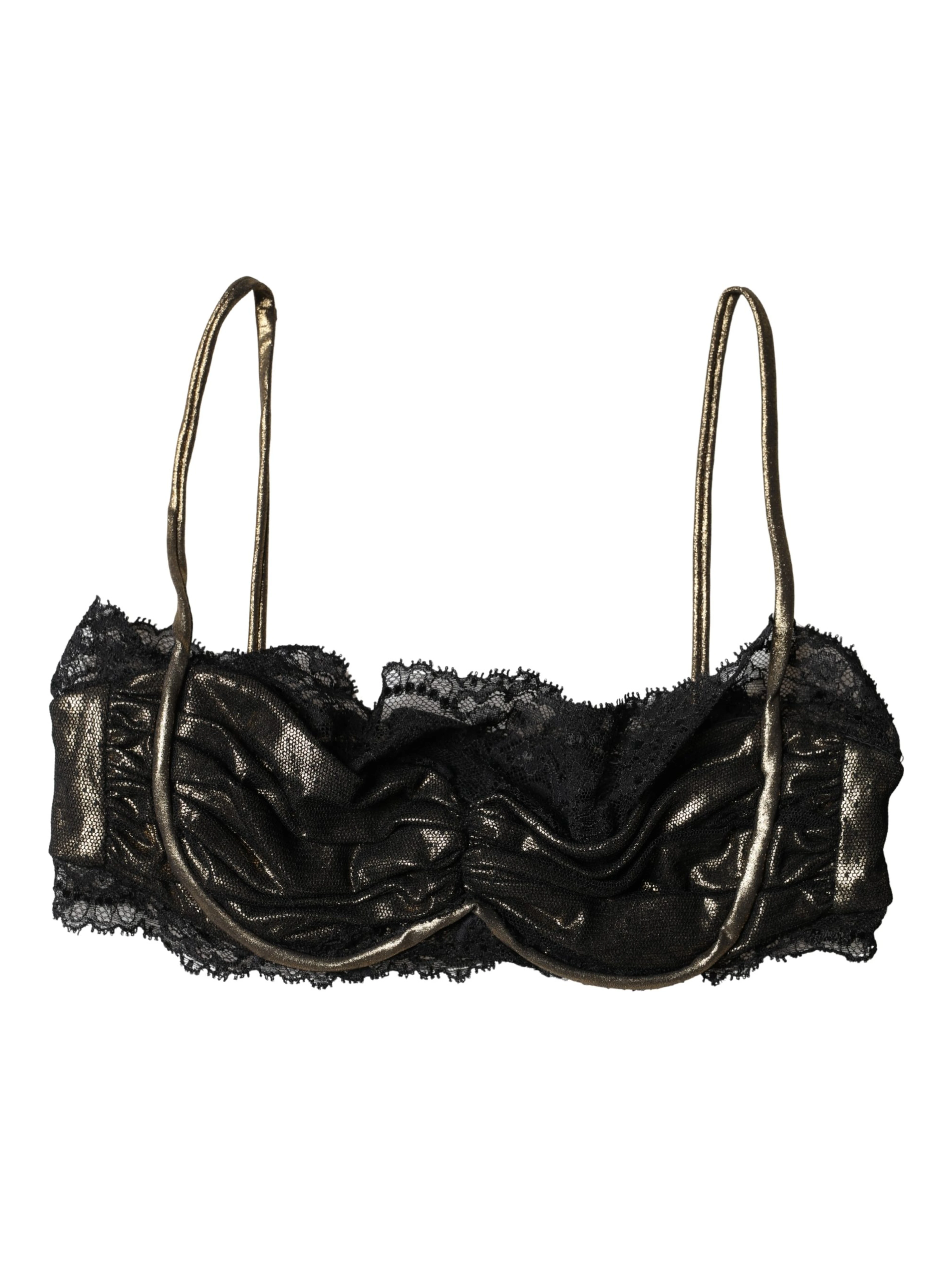 Black Silk Underwired Balconnet Bra Underwear