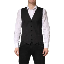 Black Wool Dress Men Formal Waistcoat Vest