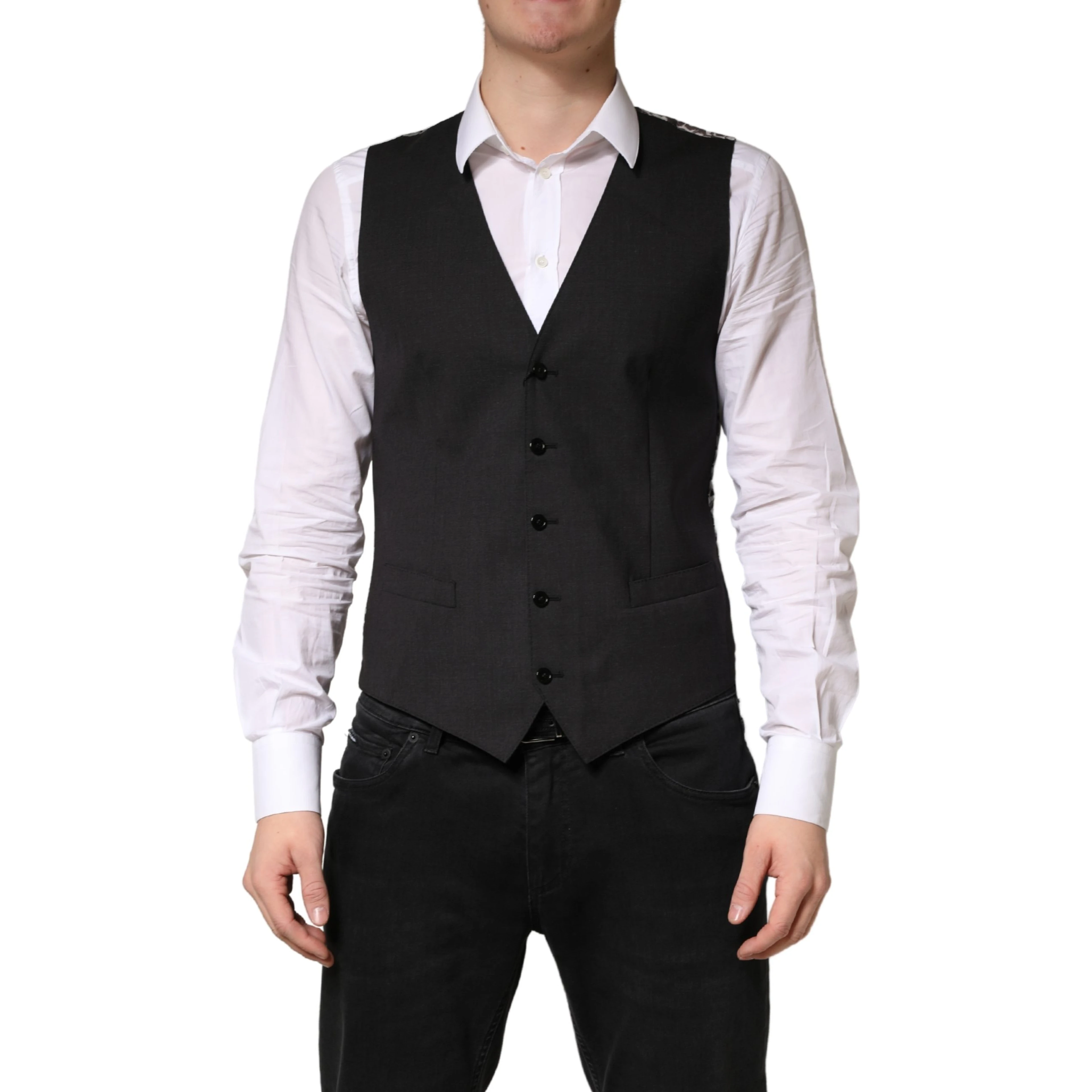 Black Wool Dress Men Formal Waistcoat Vest