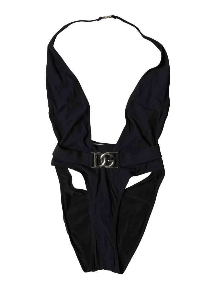 Black DG Nylon One-Piece Swimsuit Swimwear alternative